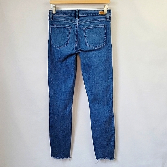 Paige Verdugo Ankle Jeans Wash Rugged Fray Hem Med. Wash Size 28 - Picture 5 of 16